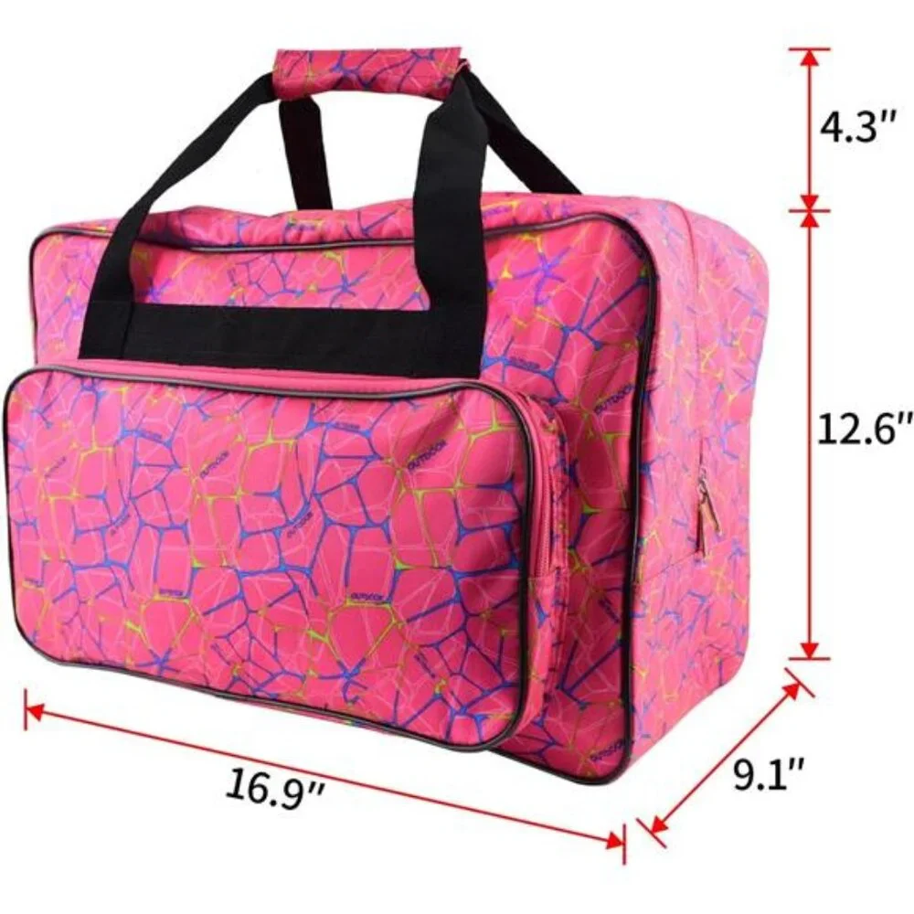 Rose Red Sewing Machine Carrying Case,Universal Canvas Carry Tote
